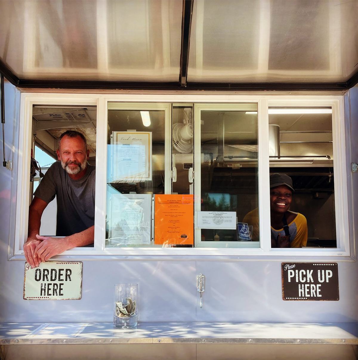 River Grill food truck window at Broken Horn Brewing Co.